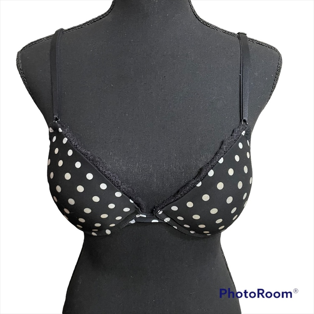 Smart & Sexy Black & White Polka Dot Lace Bra
